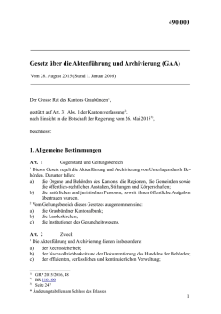 Gesetz über die Aktenführung und Archivierung (GAA)