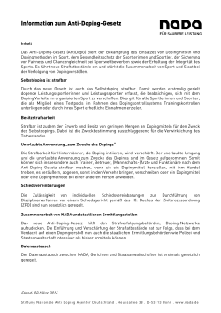 Information zum Anti-Doping-Gesetz