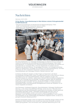 Hannover, 25.01.2016 Fit f&uuml;rs Studium: Gesundheitskonzept im