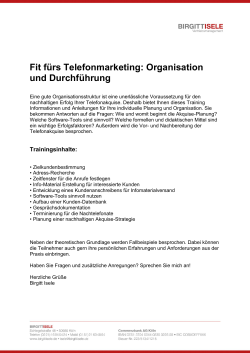 Fit fürs Telefonmarketing: Organisation und Durchführung