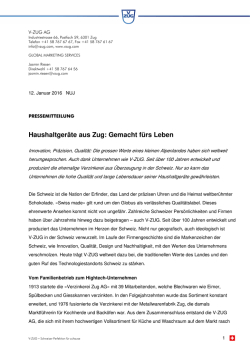 Haushaltger&auml;te aus Zug: Gemacht f&uuml;rs Leben - V