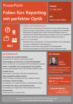 Workshop: Folien fürs Reporting mit perfekter Optik | Fulda 25. Mai