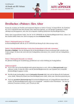 Dreifaches &raquo;Polster&laquo; f&uuml;rs Alter