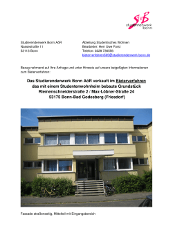 Das Studierendenwerk Bonn AöR verkauft im Bieterverfahren das