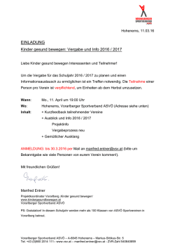 Kinder gesund bewegen - Vorarlberger Sportverband ASVÖ
