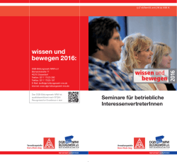 Bildungsangebot 2016 für Betriebsräte - IG Metall Bonn-Rhein-Sieg