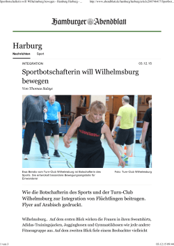 Sportbotschafterin will Wilhelmsburg bewegen