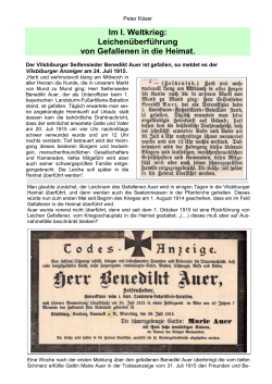 Im I. Weltkrieg: Leichen&uuml;berf&uuml;hrung von Gefallenen in die