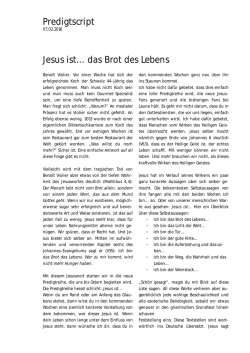 Jesus ist... das Brot des Lebens