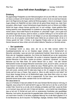 Jesus heilt einen Auss&auml;tzigen