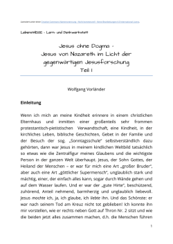 Jesus ohne Dogma - Jesus von Nazareth im Licht der