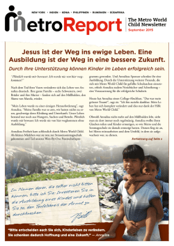 Jesus ist der Weg ins ewige Leben. Eine Ausbildung ist der Weg in