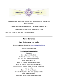 Jesus Sananda Zum Gebet und zur Liebe