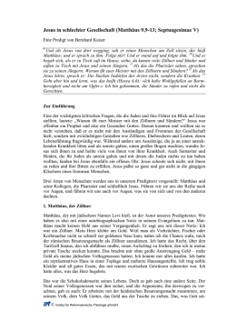 Jesus in schlechter Gesellschaft - Institut f&uuml;r Reformatorische