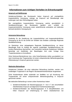 Informationen zum richtigen Verhalten im Erkrankungsfall (Stand