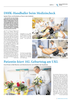 Patientin feiert 102. Geburtstag am UKL DHfK