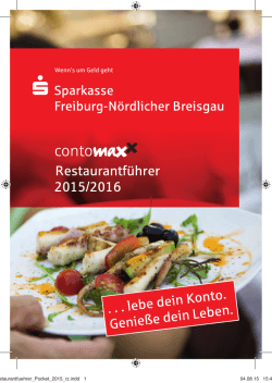 . . . lebe dein Konto. Genieße dein Leben. Restaurantführer 2015/2016