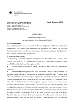 Stand: November 2015 VERZEICHNIS deutschsprachiger Anwälte