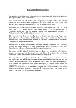 Informationsblatt zur Beratungshilfe in Strafsachen