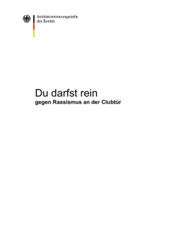 Du darfst rein - gegen Rassismus an der Clubt&uuml;r" (f&uuml;r Vorlese