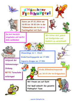 Du bist herzlich eingeladen und darfst dich verkleiden! Aufgrund der