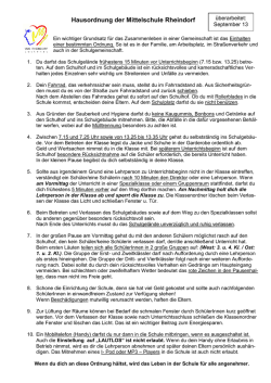 Hausordnung der Hauptschule Rheindorf