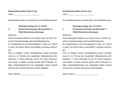 G&uuml;rtelpr&uuml;fung wei&szlig;er G&uuml;rtel 9. Kyu Liebe/r , Du hast flei&szlig;ig trainiert