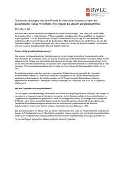 Dividendenzahlungen sind eine Freude f&uuml;r Aktion&auml;re. Dumm nur