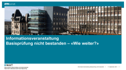 Informationsveranstaltung Basispr&uuml;fung nicht bestanden - D-MAVT