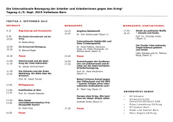 Detailprogramm - 100 Jahre Zimmerwalder Konferenz