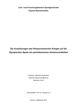 Die antiken Olympischen Spiele und der Peloponnesische Krieg