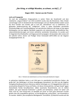 "Der Krieg, er schlägt Wunden, so schwer, so tief [...]"