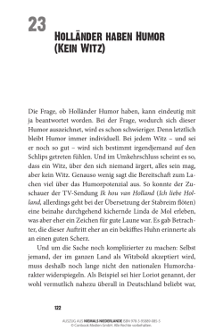 Holl&auml;nder haben Humor (Kein Witz)
