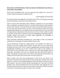 Hoicka und Gattis &ndash; Wie Kleinkinder Witze von Fehlern unterscheiden