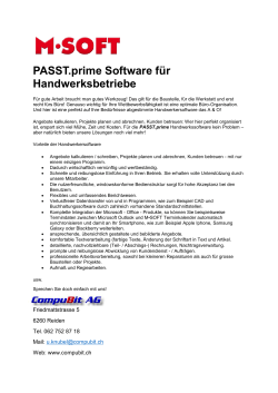 PASST.prime Software für Handwerksbetriebe