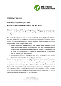 Glasrecycling leicht gemacht