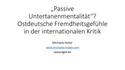 „Passive Untertanenmentalität“? Ostdeutsche
