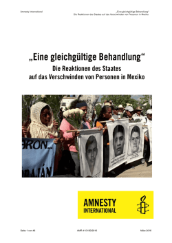 Eine gleichg&uuml;ltige Behandlung - (CASA) von Amnesty International