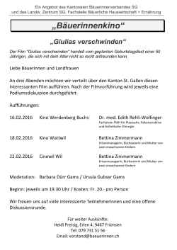 Flyer - Kantonaler Bäuerinnenverband St.Gallen