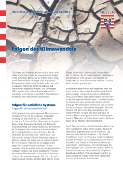 Folgen des Klimawandels - Hessisches Landesamt für Umwelt und