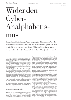 Wider den Cyber-Analphabetismus. - Ruhr