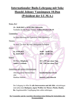 Internationaler Budo-Lehrgang mit Soke Hanshi Johnny
