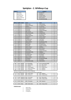 Spielplan - 2. Wildboyz-Cup