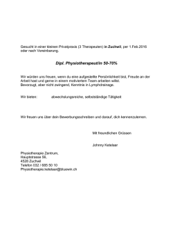 Dipl. Physiotherapeut/in 50-70%