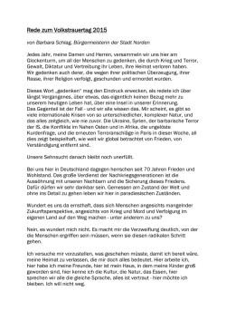 Rede zum Volkstrauertag 2015