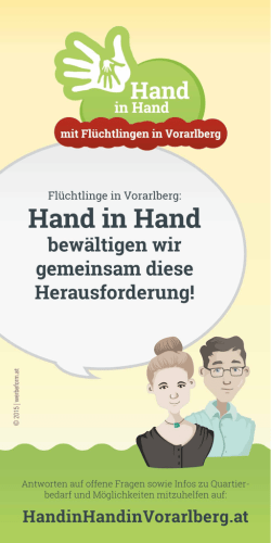 Hand in Hand mit Flüchtlingen in Vorarlberg