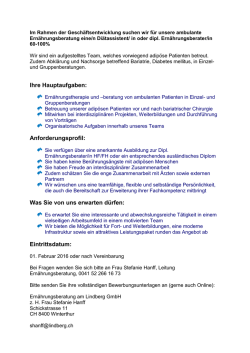 Ihre Hauptaufgaben: Anforderungsprofil: Was Sie von uns erwarten