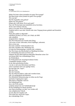 Hat Ihnen heute schon jemand ein gutes Wort gesagt?