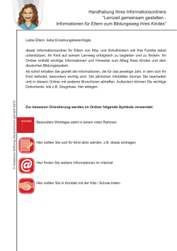 Handhabung Ihres Informationsordners &ldquo;Lernzeit gemeinsam
