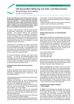 Die besondere Wirkung von Kalt- und Warmreizen